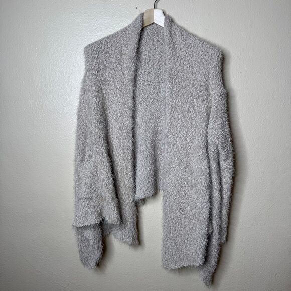 Vici Sweater Women's S/M Beige Open Front Cardigan Pockets Fuzzy - Picture 1 of 9